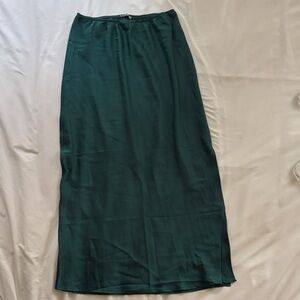 Maurices Deep Teal Satin Maxi Slip Skirt